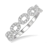 Load image into Gallery viewer, 1/4 Ctw Box Chain Link Round Cut Diamond Ladies Band in 14K White Gold