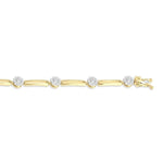 Load image into Gallery viewer, 1 1/5 Ctw Lovebright Round Cut Diamond Paperclip Link Bracelet in 14K Yellow and White Gold