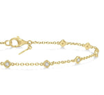 Load image into Gallery viewer, 1/6 Ctw Cushion Shape Mount Round Cut Diamond Station Bracelet in 10K Yellow Gold