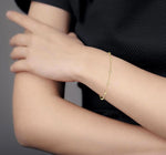 Load image into Gallery viewer, 1/6 Ctw Cushion Shape Mount Round Cut Diamond Station Bracelet in 10K Yellow Gold