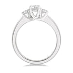 Load image into Gallery viewer, 1/2 Ctw Round Cut Diamond Three-Stone Ring in 14K White Gold