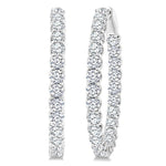 Load image into Gallery viewer, 5 Ctw Inside-Out Round Cut Diamond Oval Shape Hoop Earrings in 14K White Gold