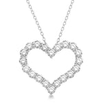 Load image into Gallery viewer, 4 Ctw Heart Shape Round Cut Diamond Pendant With Chain in 14K White Gold