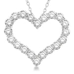 Load image into Gallery viewer, 4 Ctw Heart Shape Round Cut Diamond Pendant With Chain in 14K White Gold