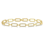 Load image into Gallery viewer, 1 Ctw Round Cut Diamond Paperclip Bracelet in 14K Yellow Gold