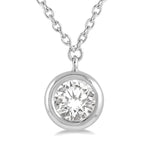 Load image into Gallery viewer, 1/3 Ctw Round Cut Diamond Pendant With Chain in 14K White Gold