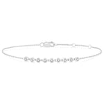 Load image into Gallery viewer, 1/5 Ctw Bezel Round Cut Diamond Petite Bracelet in 10K White Gold