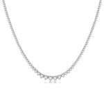 Load image into Gallery viewer, 5 Ctw Riviera Round Cut Diamond Necklace in 14K White Gold
