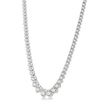 Load image into Gallery viewer, 5 Ctw Riviera Round Cut Diamond Necklace in 14K White Gold