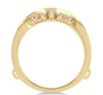 Load image into Gallery viewer, 1/2 Ctw Curved Center Baguette Tower and Round Cut Diamond Insert Ring in 14K Yellow Gold