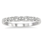 Load image into Gallery viewer, 1/10 Ctw Marquise Shape Lattice Round Cut Diamond Wedding Band in 14K White Gold