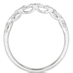 Load image into Gallery viewer, 1/10 Ctw Marquise Shape Lattice Round Cut Diamond Wedding Band in 14K White Gold