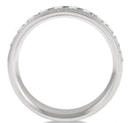 Load image into Gallery viewer, 1 Ctw Parallel Milgrain & Niched Center Round Cut Diamond Men's Wedding Band in 14K White Gold