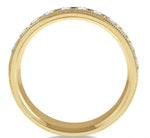 Load image into Gallery viewer, 1 Ctw Parallel Milgrain & Niched Center Round Cut Diamond Men's Wedding Band in 14K Yellow Gold