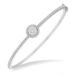 Load image into Gallery viewer, 1 Ctw Circular Lovebright Round Cut Diamond Stackable Bangle in 14K White Gold