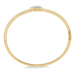 Load image into Gallery viewer, 1 Ctw Pear Shape Lovebright Round Cut Diamond Stackable Bangle in 14K Yellow and White Gold