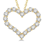 Load image into Gallery viewer, 4 Ctw Heart Shape Round Cut Diamond Pendant With Chain in 14K Yellow Gold