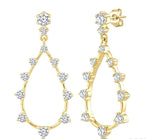 Load image into Gallery viewer, 1/2 Ctw Tear Drop Round Cut Diamond Earring in 14K Yellow Gold