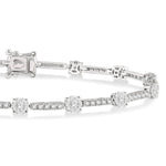 Load image into Gallery viewer, 1 3/4 Ctw Lovebright Round Cut Diamond Bar Tennis Bracelet in 14K White Gold