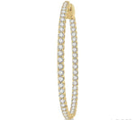 Load image into Gallery viewer, 3 Ctw Inside-Out Round Cut Diamond 1 1/2 Inch Hoop Earrings in 14K Yellow Gold
