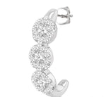 Load image into Gallery viewer, 7/8 Ctw Lovebright Round Cut Diamond Half Hoop Earring in 14K White Gold