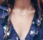 Load image into Gallery viewer, 7 Ctw Riviera Round Cut Diamond Necklace in 14K White Gold