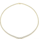 Load image into Gallery viewer, 10 Ctw Riviera Round Cut Diamond Necklace in 14K Yellow Gold