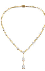 Load image into Gallery viewer, 2 Ctw Lovebright Round Cut Diamond Elongated Link Necklace in 14K Yellow and White Gold