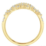 Load image into Gallery viewer, 1/3 Ctw Alternating Marquise and Circular Mount Round Cut Diamond Curved Wedding Band in 14K Yellow Gold