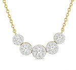 Load image into Gallery viewer, 1/2 Ctw Round Cut Diamond Lovebright Necklace in 14K Yellow and White Gold