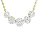 Load image into Gallery viewer, 1/2 Ctw Round Cut Diamond Lovebright Necklace in 14K Yellow and White Gold