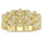 Load image into Gallery viewer, 1/2 Ctw Lattice Round Cut Diamond Fashion Band in 14K Yellow Gold