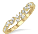Load image into Gallery viewer, 1/4 Ctw Marquise Garland Round Cut Diamond Wedding Band in 14K Yellow Gold