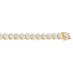 Load image into Gallery viewer, 3 Ctw Lovebright Round Cut Diamond Bracelet in 14K Yellow and White Gold