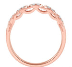 Load image into Gallery viewer, 1/10 Ctw Marquise Shape Lattice Round Cut Diamond Wedding Band in 14K Rose Gold