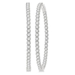 Load image into Gallery viewer, 10 Ctw Inside-Out Round Cut Diamond 2-Inch Hoop Earrings in 14K White Gold