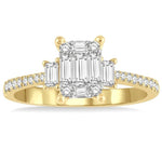 Load image into Gallery viewer, 5/8 Ctw Fusion Baguette and Round Cut Diamond Fashion Ring in 14K Yellow and White Gold