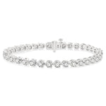 Load image into Gallery viewer, 7 Ctw Tri-Prong Round Cut Diamond Tennis Bracelet in 14K White Gold