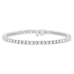 Load image into Gallery viewer, 5 Ctw Round Cut Diamond Tennis Bracelet in 14K White Gold