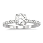 Load image into Gallery viewer, 1/3 Ctw Round Diamond Semi-Mount Engagement Ring in 14K White Gold