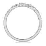 Load image into Gallery viewer, 1/6 Ctw Chevron Loop Lattice Round Cut Diamond Wedding Band in 14K White Gold