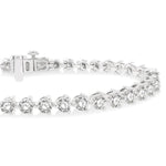 Load image into Gallery viewer, 6 Ctw Round Cut Diamond 3-Prong Tennis Bracelet in 14K White Gold