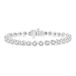 Load image into Gallery viewer, 10 Ctw 3 Prong Round Cut Diamond Tennis Bracelet in 14K White Gold
