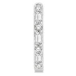 Load image into Gallery viewer, 1/4 Ctw Petite Baguette and Round Cut Diamond Fashion Huggies in 10K White Gold