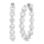 Load image into Gallery viewer, 5 Ctw Inside-Out Single Prong Set Round Cut Diamond Hoop Earrings in 14K White Gold