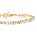 Load image into Gallery viewer, 5 Ctw Round Cut Diamond 3-Prong Tennis Bracelet in 14K Yellow Gold