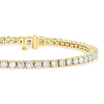 Load image into Gallery viewer, 5 Ctw Round Cut Diamond Tennis Bracelet in 14K Yellow Gold