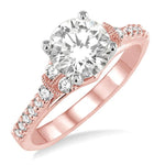Load image into Gallery viewer, 3/8 Ctw Diamond Semi-Mount Engagement Ring in 14K Rose and White Gold