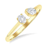 Load image into Gallery viewer, 1/3 Ctw Toi Et Moi Oval and Pear Cut Diamond Open Fashion Ring in 14K Yellow Gold