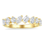 Load image into Gallery viewer, 1 1/10 Ctw Mixed Shape Diamond Fashion Band in 14K Yellow Gold